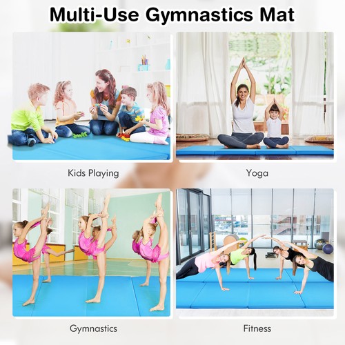 8' x 4' x 2" Folding Gymnastics Tumbling Mat Thickened Exercise Mat Blue - Picture 10 of 10