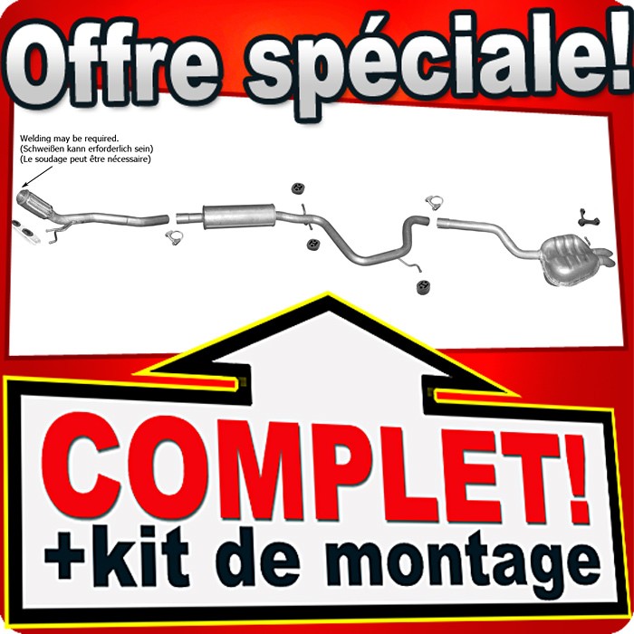 Ligne pot d'échappement VW Golf V 1.9 TDi pour supprimer les fuites de gaz et bruits de moteur