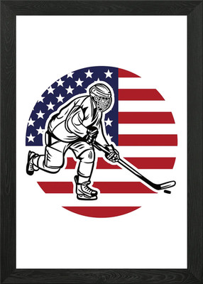 Gerahmtes Wandbild Eishockey Poster Leinwanddruck Bild