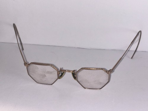 Lentes Octogonales Borde Dorado 1/10 12k Estuche Vintage Gafas Octogonales - Imagen 14 de 21