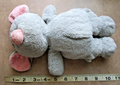Ty Pluffies SQUEAKIES Gray Grey Mouse 9" Plush Stuffed Pink Nose Ears 2007 - Picture 5 of 6