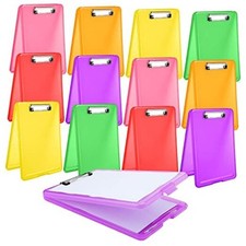 12 Pack Clipboard with Storage Bulk A4 Plastic Translucent Storage Clipboards