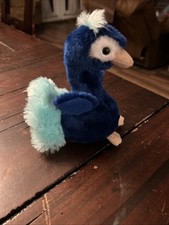 Aurora Peacock Plush Stuffed Animal Bird 7" Blue  Turquoise Fluffy Tail