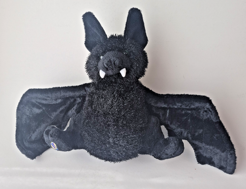 Webkinz schwarze Fledermauszähne Ganz HM367 8 Zoll Plüsch bewegliche Flügel KEIN CODE