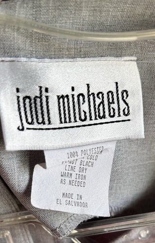 Vintage Jodi Michaels 2 Piece Size 11 Sleeveless Pant Set Gray Pink Floral Y2K - Picture 5 of 5