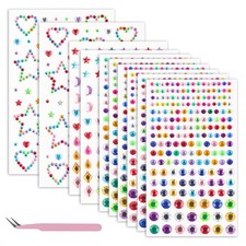1620Pcs Face Gems Hair Gems Set, Self-Adhesive Face Jewels Rhinestones, Mixed...