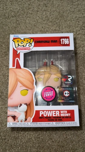 Funko Pop! Chainsaw Man: Power w/Meowy FLOCKED(CHASE) #1766 CC Excl. Pre-Release