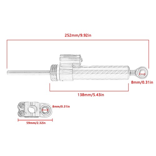 Ammortizzatore di sterzo con staffa di montaggio per CFMOTO 450SR 21-22 Damper - Picture 2 of 12