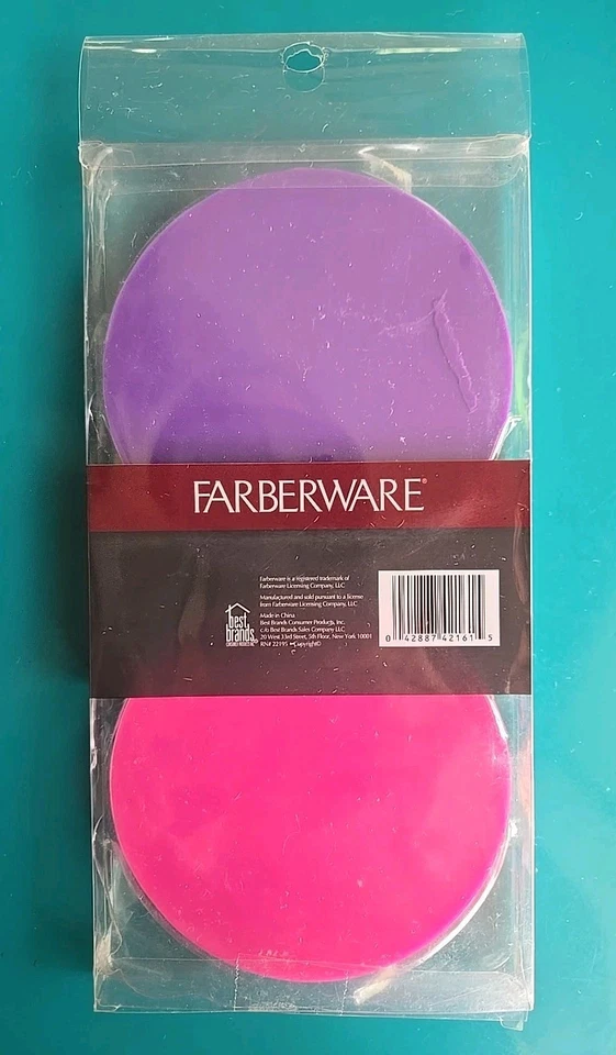 5 (¡NO 6!) Posavasos de silicona de 4 pulgadas, Farberware. Antideslizante, resistente a las manchas. Foto 3 de 3