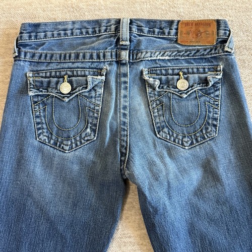 True Religion Boy's Jack 14 Youth Jeans - Medium Wash Flap Straight Leg - Picture 11 of 13
