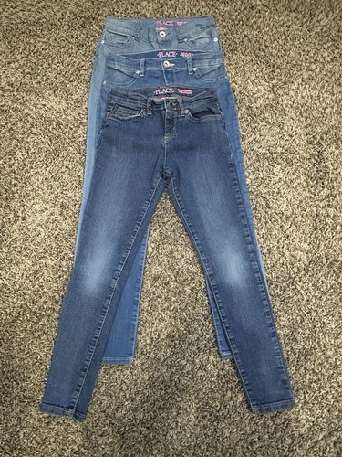 Lot of 3 | Girls Children’s Place Blue Jeans Sz 8 Adjustable Waist EUC