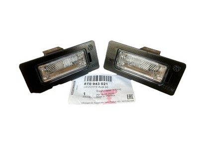 2x Audi Kennzeichenleuchte Kennzeichenbeleuchtung Leuchte rechts links 8T0943021