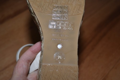 Stuart Weitzman SZ 7B $395 Seashell Natural Leather Playa Knot Espadrilles - Picture 11 of 11