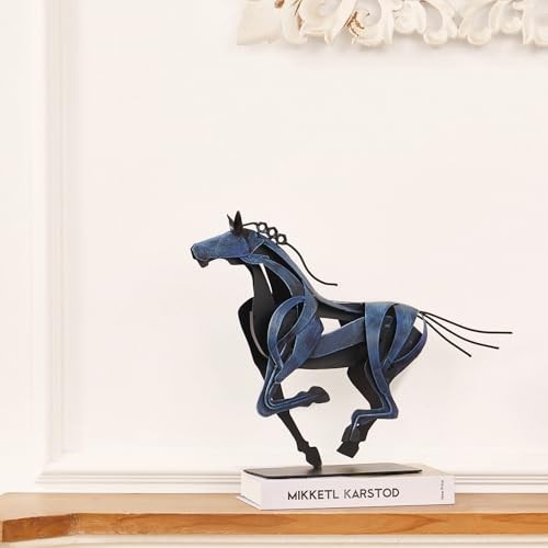 Horse Statue, Unique Metal Art Sculpture for Vintage Home Decor, Modern Decor, - Picture 5 of 7