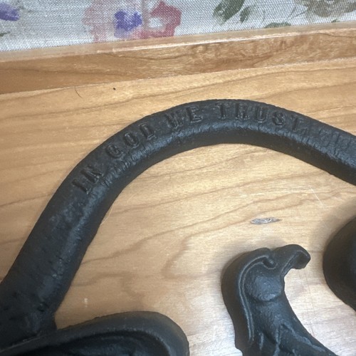 Vintage Gusseisen Amerikanischer Weißkopfseeadler Wandbehang In God We Trust Sparta Mich - Bild 6 von 10