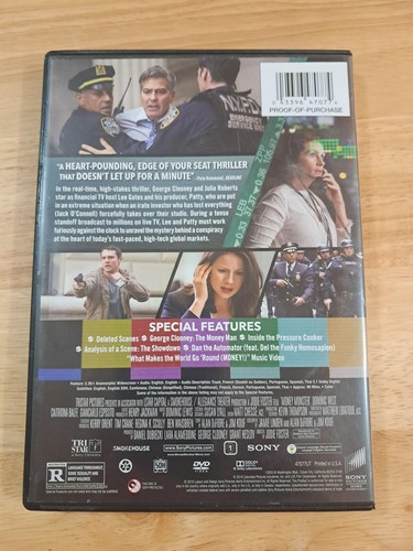 Money Monster DVD 2016 George Clooney Julia Roberts Jack O'Connell Thriller R Ra - Picture 2 of 3