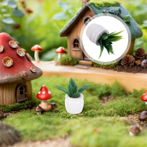  4 Stück Puppenhaus Simulation Topfpflanze Imitat Bonsai Ornamente - Bild 10 von 12