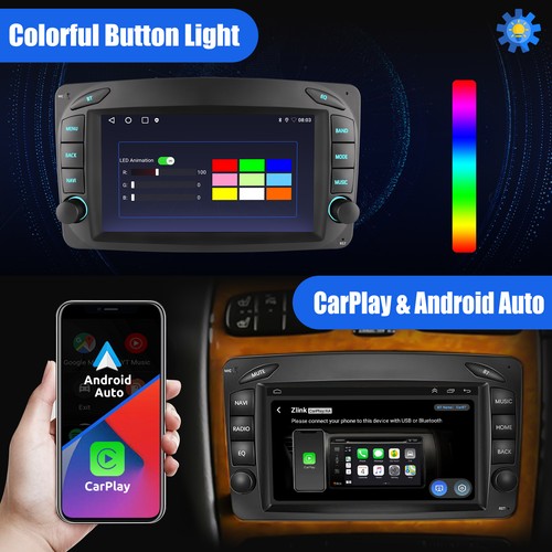 2+64G GPS Car Stereo For Mercedes Benz C-Class W203 CLK W209 Android 14 Carplay - Picture 7 of 14