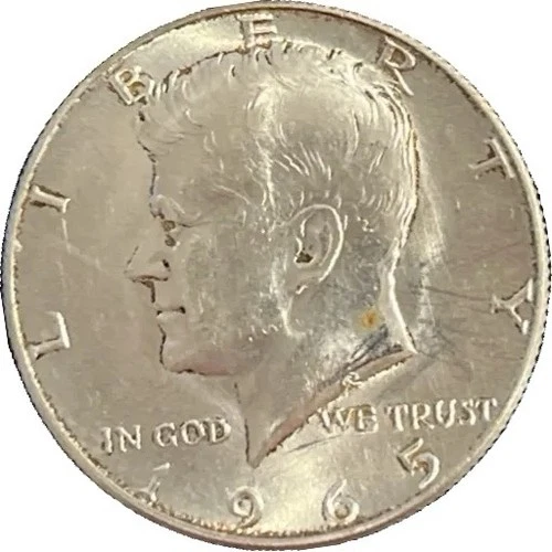 1965 John F Kennedy JFK Silver Coin Half Dollar Grade Almost Uncirculated 58