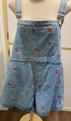 Cider 4XL Denim Shorts Coveralls Cherries Embroidered New With Tags Plus Size