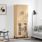 Sonoma Oak Highboard 69.5x34x180cm Engineered Wood, Metal Feet, 2 Doors Storage