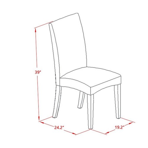 East West Furniture Driscol 39" Fabric Dining Chairs in Oak/Gray (Set of 2) - Picture 6 of 6