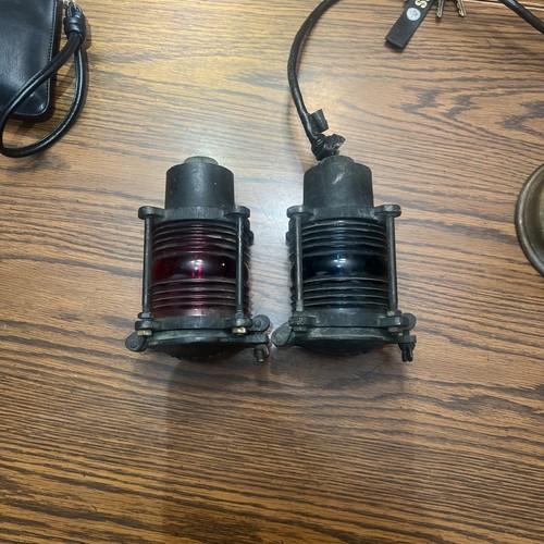 Antike Perko Schiffsmast Scheinwerfer Lampe Schott Laterne rot & blau, - Bild 2 von 13