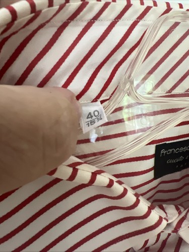 francesco smalto pour homme Shirt Paris Gr. 40 (15 3/4) rot-weiß - Bild 3 von 5