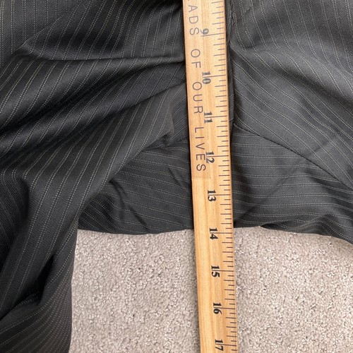 Jos A Bank Signature Gold Suit Mens 38R 32W 32L Black Pinstripe Gordon Wool Flaw - Picture 12 of 18