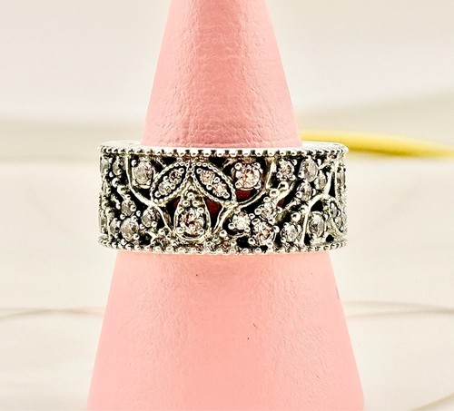 New 100% Genuine Authentic Pandora Luminous Leaf Wreath Ring 190965CZ-56 UK O - Picture 10 of 11