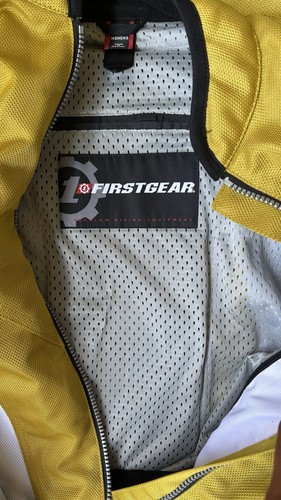 First Gear Mesh Tex Motorcycle Jacket Womens L Black Padded Full Zip Hypertex - Picture 5 of 7