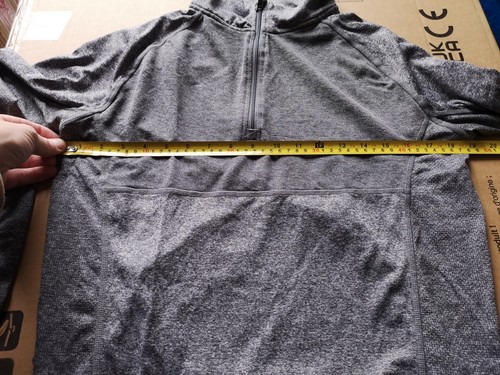 Ellesse Qtr Zip Running Jogging Top With Sleeve Thumbholes Grey - Picture 3 of 6