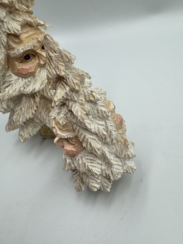 Set 2 statuine vintage Roman Inc alberi da tavola scolpiti faccia di Babbo Natale alberi - Foto 10 di 18