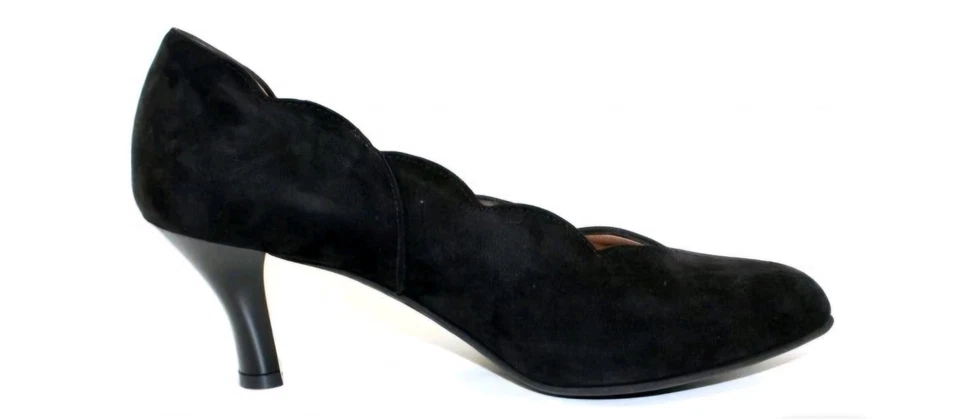 Zapatos cómodos BeautiFeel negros para fiestas navideñas de lujo elegantes de cuero gamuza 9 Foto 4 de 4