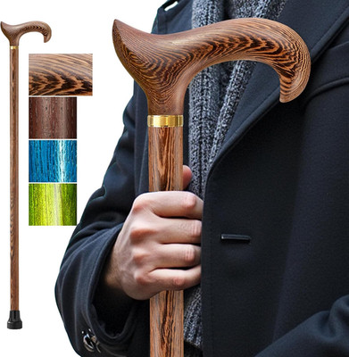 Walking Cane, Available in Multiple Inches Wooden Cane Support up to 500 Lbs, Su