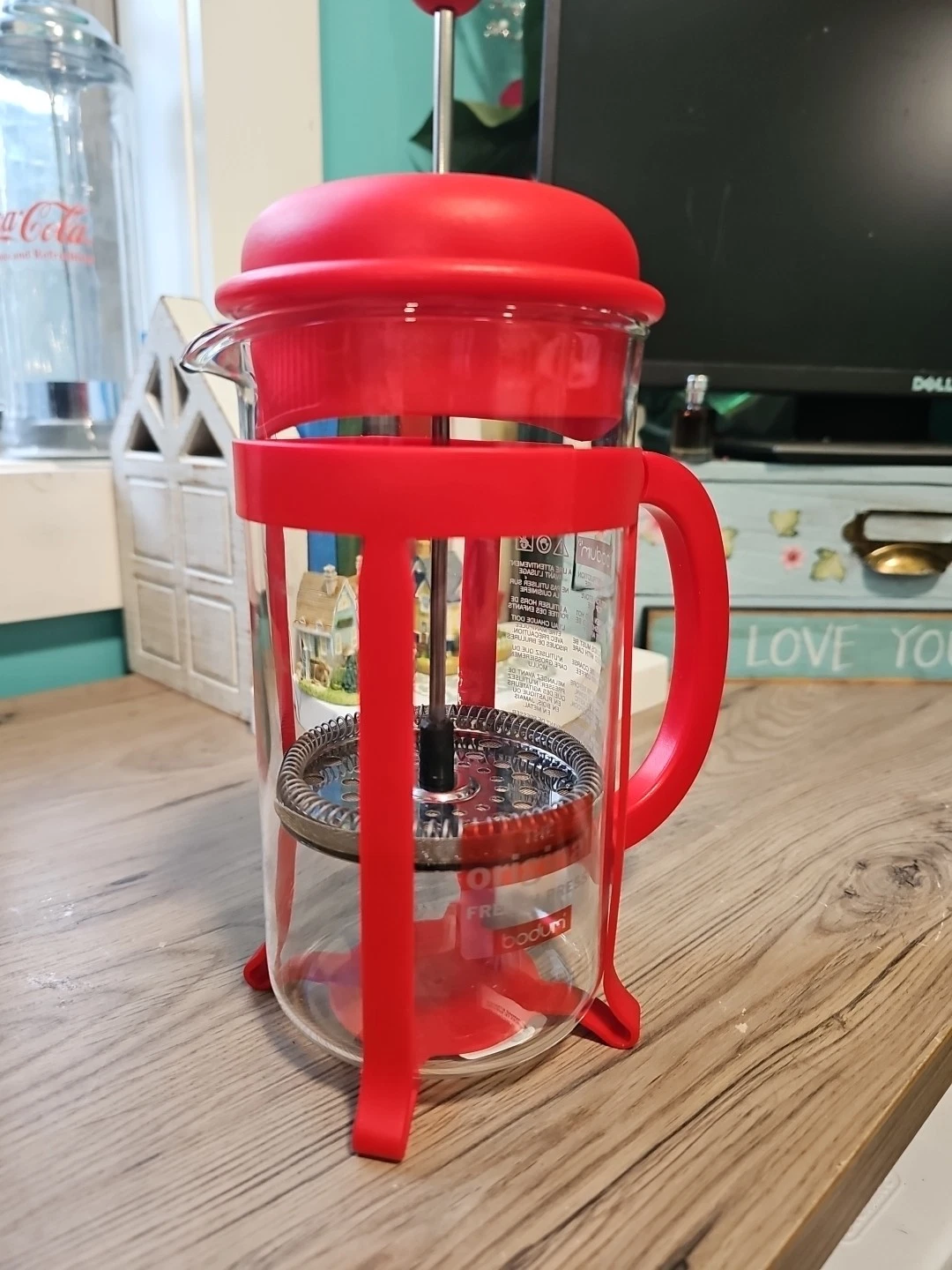 Bodum French Coffee Press Glass Stainless Kitchen Supreme RED
