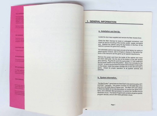 Juego de arcade Bad Dudes 1988 manual de servicio de operación Data East - Imagen 3 de 6