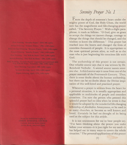 The Serenity Prayer and Thy Will Be Done, Alcoholics Anonymous booklet, 1972 - Picture 3 of 10
