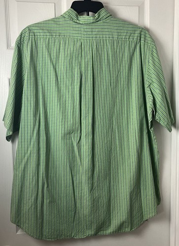Ralph Lauren Men Button Up Short Sleeve Shirt 2XL XXL Green Plaid Classic Fit - Picture 4 of 4