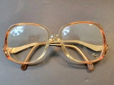 Vintage 70s 80s Drop Arm Eyeglasses Frames Oversized Hipster Orange Peach Moose