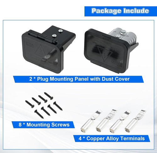 2× 120A Plug Mounting Panel with Dust Cover For Anderson Power SB120 Connectors - Picture 7 of 7