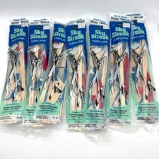 Vintage Guillow's Sky Streak Air Plane Set of 7 Balsa Wood New Old Stock