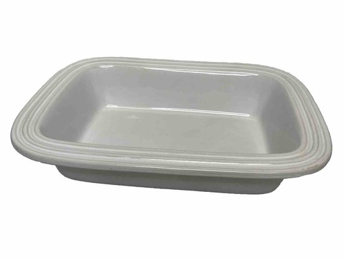 LE CREUSET STEINZEUG WEISS TIEFE BACKFORM FORM LAIB HACKBRATEN 12 X 9 X 2,5" - Bild 3 von 6