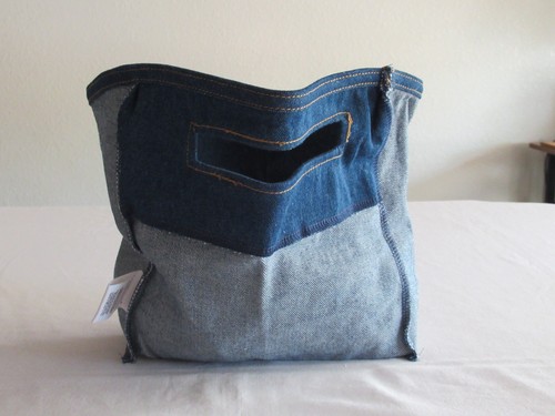 Longaberger Denim Jeans Small Sm Wall Pocket Basket Liner #23051165 NEW Blue - Picture 9 of 11