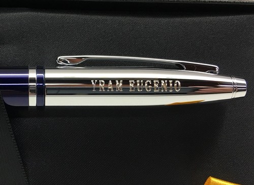 FREE ENGRAVING PERSONALIZED NAME Engraved Cross Calais Pen CHROME BLUE BLACK - Picture 35 of 55