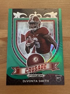 2021 PANINI PRIZM DRAFT PICKS DEVONTA SMITH GREEN CRUSADE ROOKIE #165