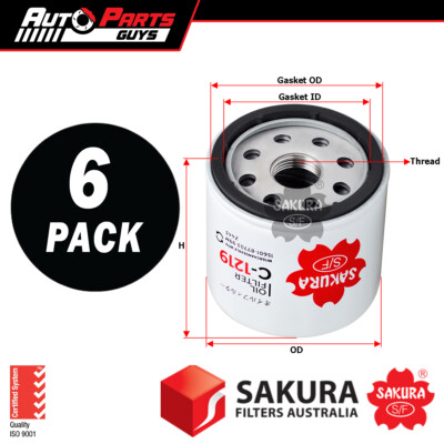 Sakura Oil Filter Z443 6 Pack Bulk Buy fits Suzuki Vitara S Turbo