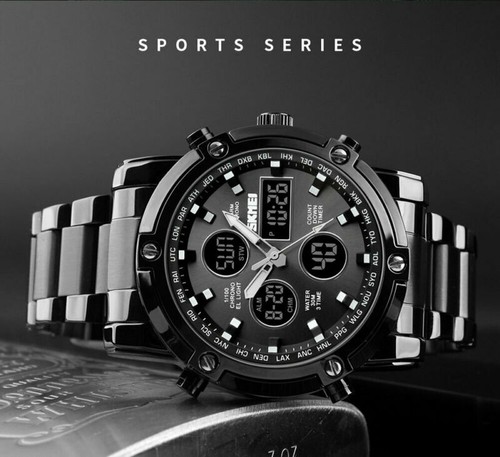 SKMEI 1389 Quartz Armbanduhr Mode Digital Herren Sportuhr 30m Wasserdicht Watch - Afbeelding 7 van 16