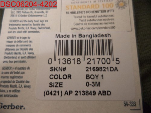 Stain, Gerber Baby Boys' Bear Green paquete de 2 Sleep 'N Play, talla 0-3M 013618217005 - Imagen 8 de 9