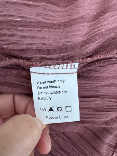 Jessakae Plissee Samt Eiffel Stufen Langarm Kleid in Dusty Rose Gr. 3XL - Bild 11 von 12